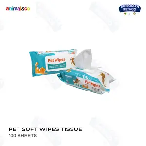 AnimalnCo Tissue Basah Anjing Kucing 100pc - Pet Soft Wipes Tissue