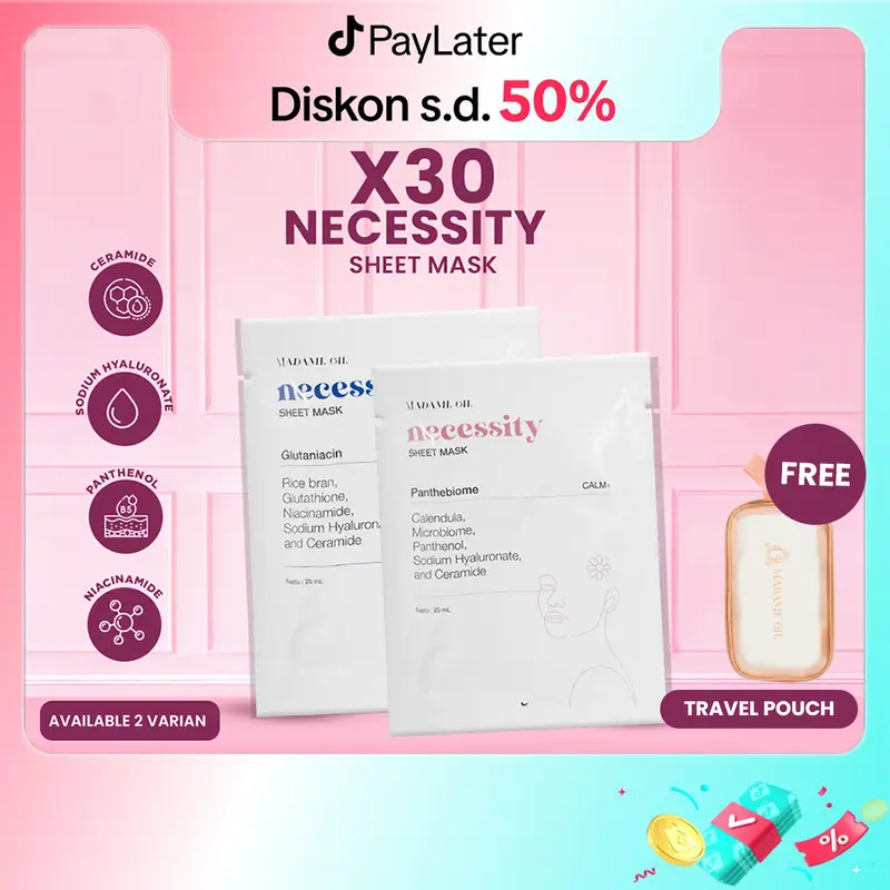 [FREE POUCH] [30 PCS] Madame Gie Necessity Sheet Mask - Masker Perawatan Wajah 0