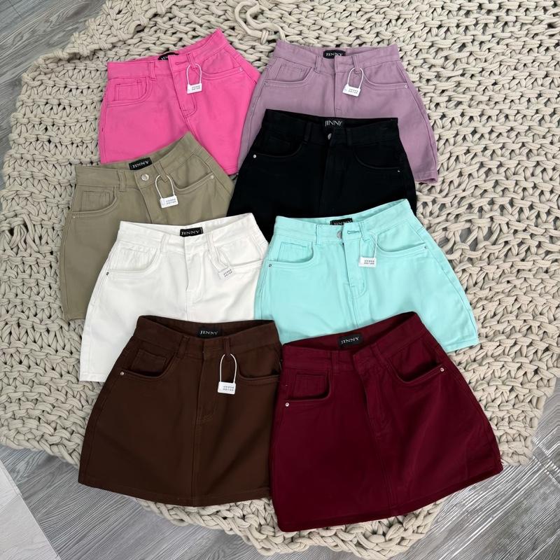 Chân váy nữ vải qc phối viền túi màu basic có lót trong dài 37cm CV1600