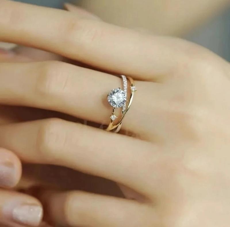 Moissanite ring [Star Orbit Ring] 1 carat fashion classic Mosaic 2