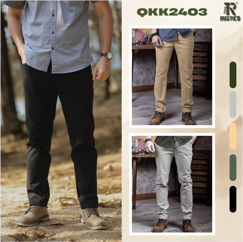 Quần kaki nam The Rustico QKK2403 chất liệu cao cấp co giãn mềm mịn Không sờn không bai nhão bảo hành 30 ngày