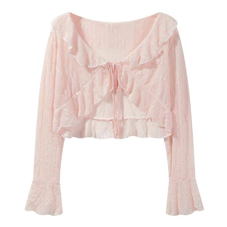 .1~100. Auntie lily outer lace wanita remaja dan dewasa Panjang Crop Atasan