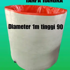 Kolam Terpal Bulat Tanpa Rangka Bahan a20 Diameter 1m Tinggi 90cm Untuk Budidaya Ikan Nila Lele Udang Belut Gurame Dll
