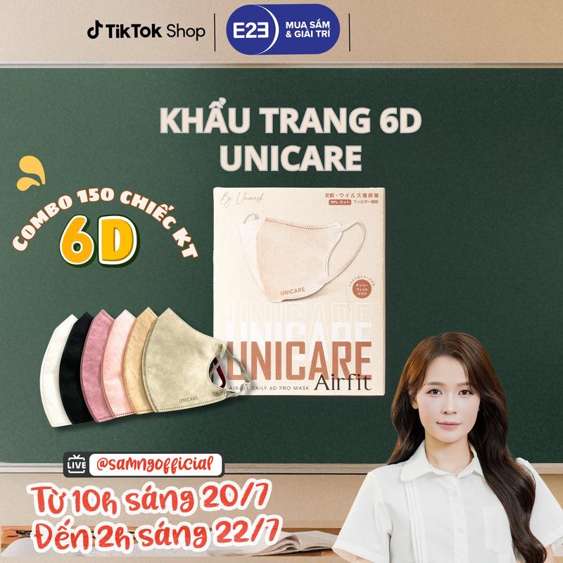 [UNICARE X Sam] Combo 150 Cái Khẩu Trang 6D Unicare Promask Cao Cấp, Mềm Mỏng, Thoáng Khí