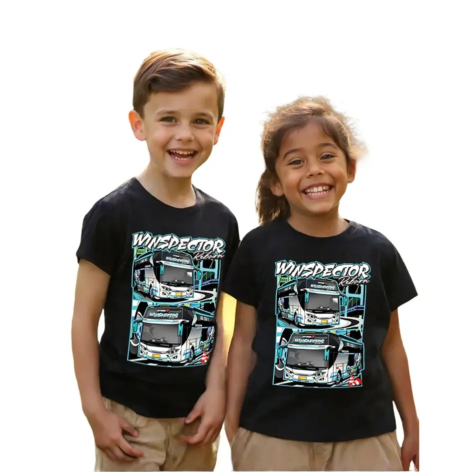 ( Kaos Anak ) Monstahopkids Kaos Anak Laki-Laki Perempuan Motif Bus Telolet Basuri WINSPECTOR 1 Bahan 24s