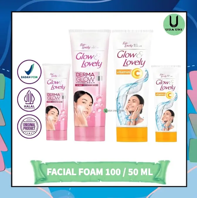 Glow & lovely Derma Glow Facial Foam 100gr / 50gr