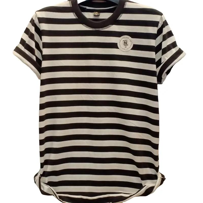 VD - Baju kaos salur terbaru / kaos pria lengan pendek/ kaos belang unisex / kaos oversize bisa cod kain nyaman distro pendek lembut combed Atasan Cowok Keren Motif Hitam Motif Hitam Motif Hitam Dewasa Katun Polos 0