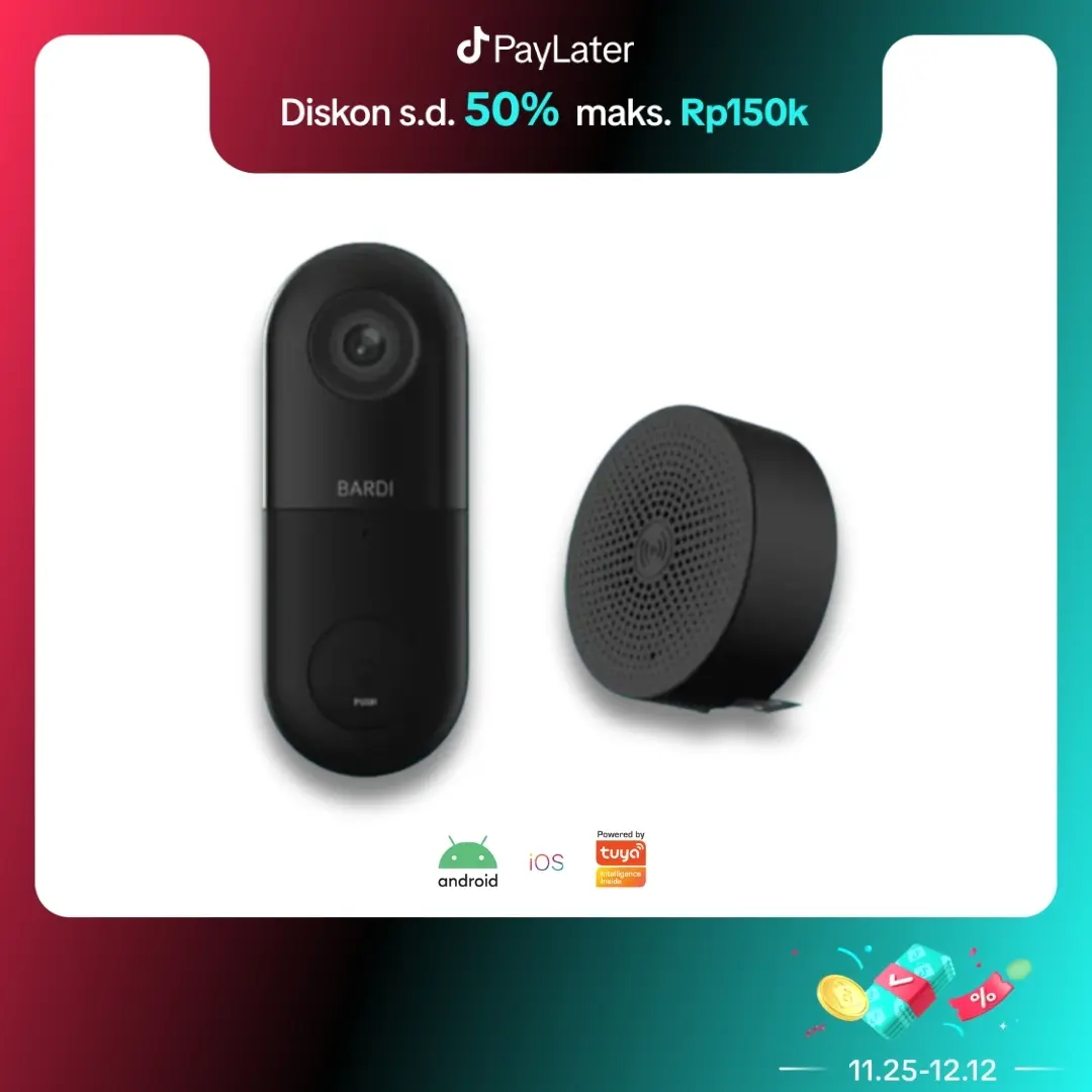 BARDI Wireless Doorbell with Chime Dengan Kabel Bel Pintu WiFi