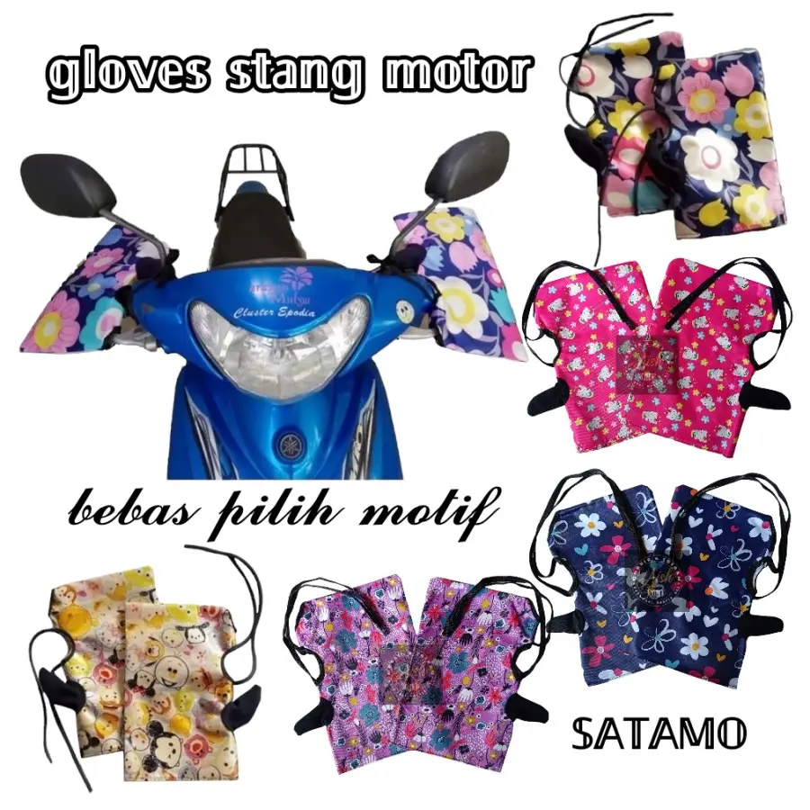 SATAMO NON FURING,SARUNG TANGAN STANG MOTOR MOTIF RANDOM UNISEX Motorcycle rem