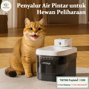【SA FurBuddy】2L Air Mancur Pintar untuk Hewan Peliharaan dengan Pengisian Daya Nirkabel Filter Sirkulasi Otomatis Mangkuk Minum Berkapasitas Besar