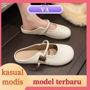 Sandal Flat Wanita Sepatu wanita fashionable gaya Korea Fashion Sepatu
