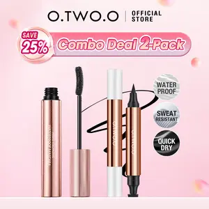 【live campaign】【Eye Color Development Set】O.TWO.O Haute Volumizing Waterproof MascaraHold Waterproof & Miraculous Cat-Eye Stamp Eyeliner Pen