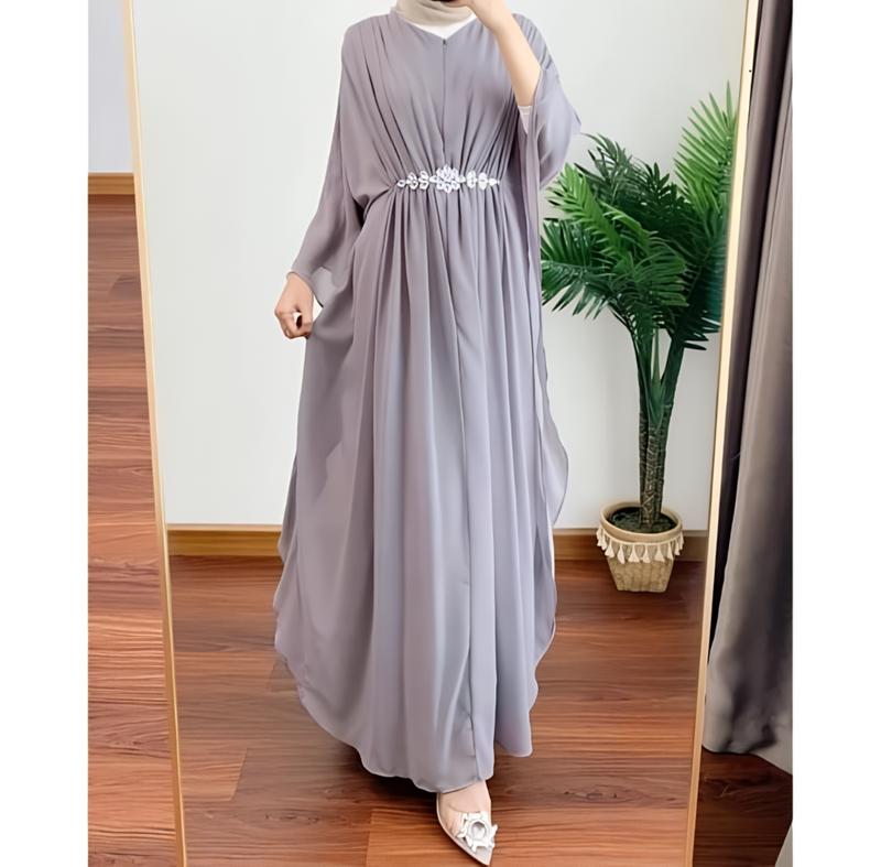 Product Introduction of Larist Baju Kaftan Wanita Terbaru 2025 Gamis Simple Elegan Kaftan Lebaran Mewah Gamis Kaftan Kondangan Dress Pesta Muslim Remaja Dewasa Busui Friendly Gaun Maxi Hitam 14