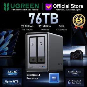 UGREEN NAS DXP2800 2-Bay NAS Server 76TB 2.5GbE Network Port With Intel N100 Quad-Core Processor UGREEN NASYNC Mendukung Semua Merk SSD