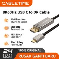 Gambar CABLETIME Kabel USB C to DP DisplayPort 8K 60Hz Bidirection Converter Thunderbolt 3 to Display Port - 2M 8K60Hz [CC23L] dari CABLETIME Jakarta Kota Administrasi Jakarta Barat 1 Tokopedia