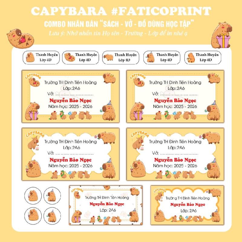 IN NHÃN VỞ THEO YÊU CẦU_ 4 BÌA HÌNH CAPYBARA CHUỘT LANG NƯỚC - TikTok ...