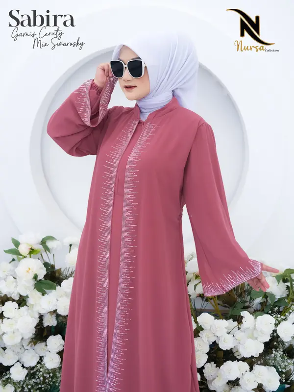 SABIRA GAMIS X KAK FIKY Gamis Ceruty BabbyDoll Premium Full Furing 6