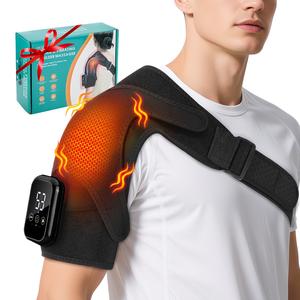 Soporte para Hombros con Calefacción y 3 Modos de Vibración, Recargable de 2500mah, Correa Extendida, Temporizador con Pantalla Táctil, Universal para Izquierdo y Derecho, Regalo de Navidad