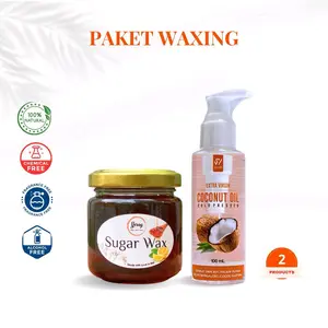 Paket Waxing Lengkap 1 jar wax (mini) , VCO 100ml, kertas wax 6 lembar, 2 spatula kecil