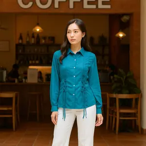 RANIA SHIRT PRESS BODY TALI SERUT LACE UP BAGIAN DEPAN