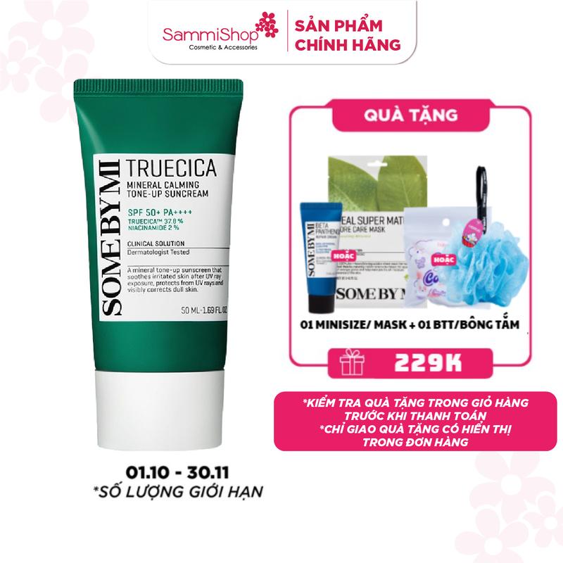 Some By Mi Kem chống nắng Truecica Mineral Calming Tone-up Suncream 50ml