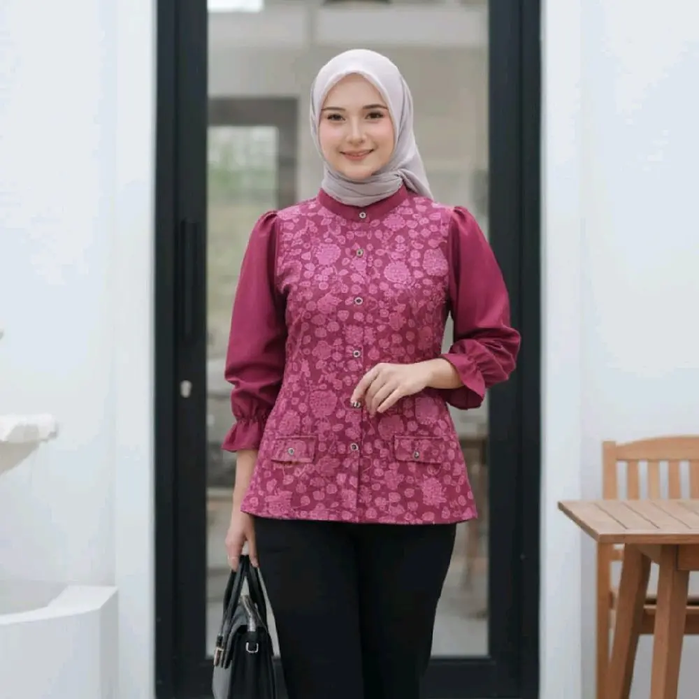 ZALIKA KEMEJA BLOUSE FUKURO JAGUAR EMBOS MEWAH MOTIF BUNGA DENGAN DISAIN ELEGAN ZALIKA KEMEJA BLOUSE FUKURO JAGUAR EMBOS MEWAH MOTIF BUNGA DENGAN DISAIN ELEGAN
