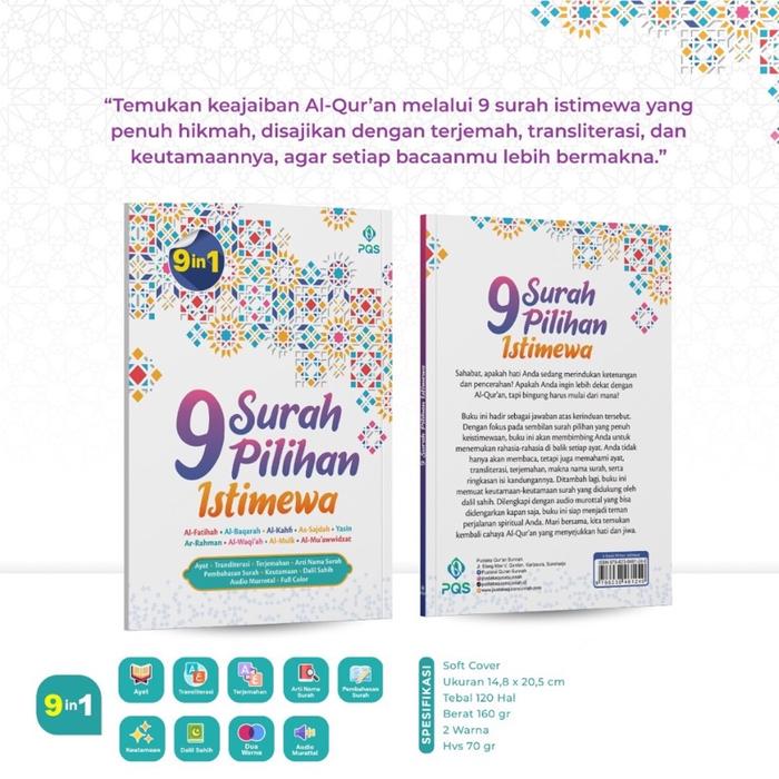 Gambar Pustaka Quran Sunnah Buku 9 Surah Pilihan Istimewa – Panduan Membaca & Menghafal Surah Pendek Al-Qur’an untuk Semua Usia. 7 dari Pustaka Qur'an Sunnah Kab. Sukoharjo Tokopedia