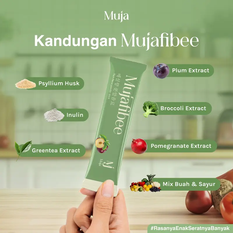 Mujafibee by Mulan Jameela Minuman Serbuk Rasa Plum - 1 Box (10 Sachet) 4