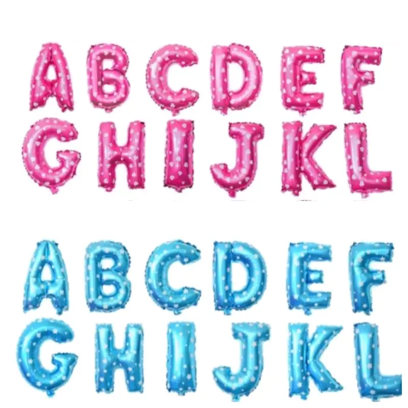 Balon Foil Per Huruf A-Z & Angka 0-9 Biru Pink ukuran 40cm Ulang Tahun selamatan rumah baru tinju hitam 0