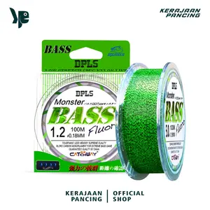 KERAJAAN PANCING - Senar Pancing  Bass FLUOROCARBON 100M Warna Hijau Tua NilonAnti Keriting Super Kuat