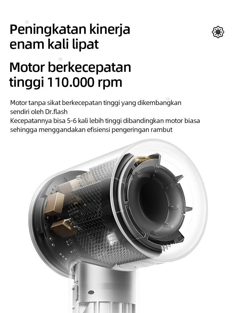 【COD Dr Flash】 ion negative Pengering Rambut Dryer 110.000 Putaran Kecepatan Tinggi - Hairdryer 1600w 5 1 hair