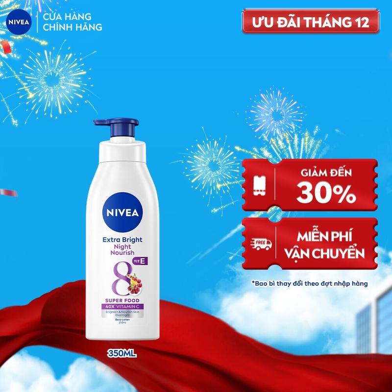 2 Sữa Dưỡng Thể NIVEA Extra Bright Sáng Da Ban Đêm - Phục Hồi & Chống Nắng - Dưỡng Sáng Mịn Da 350 ml Nữ Dưỡng Da Body