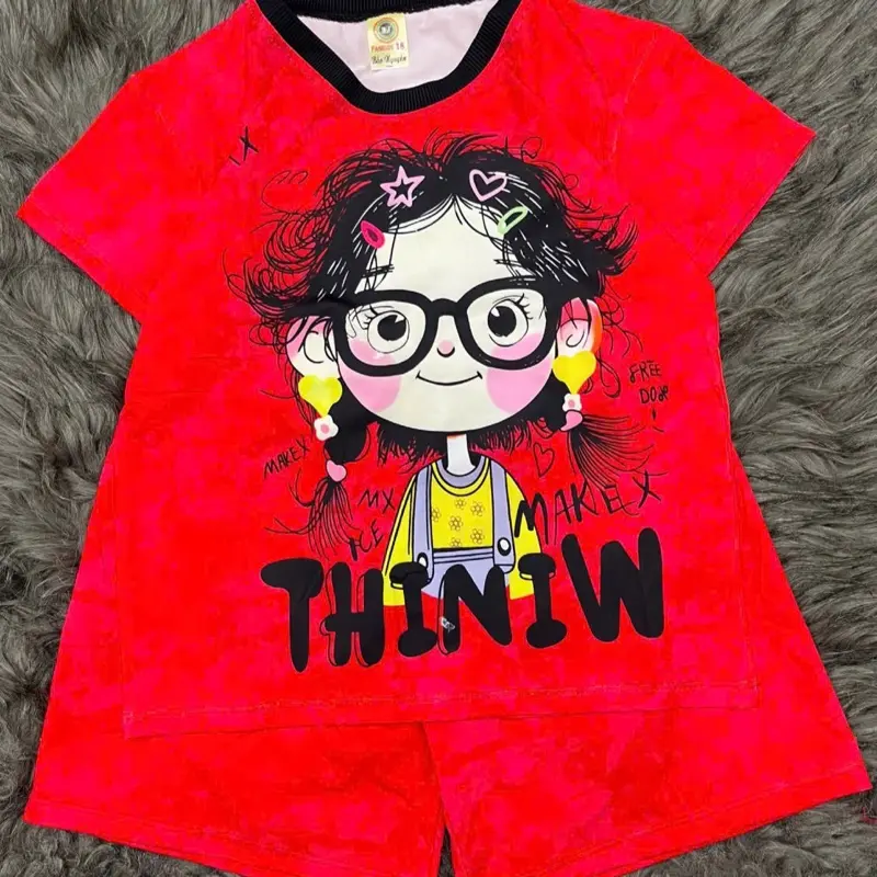 Bộ thun lạnh cô gái tóc xù size từ 15-35kg 4