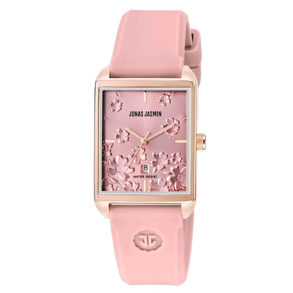 COD Jam Tangan Wanita Jonas Jasmin Flower-2239 Original Tali Karet Free Kartu Garansi Tanggal Aktif
