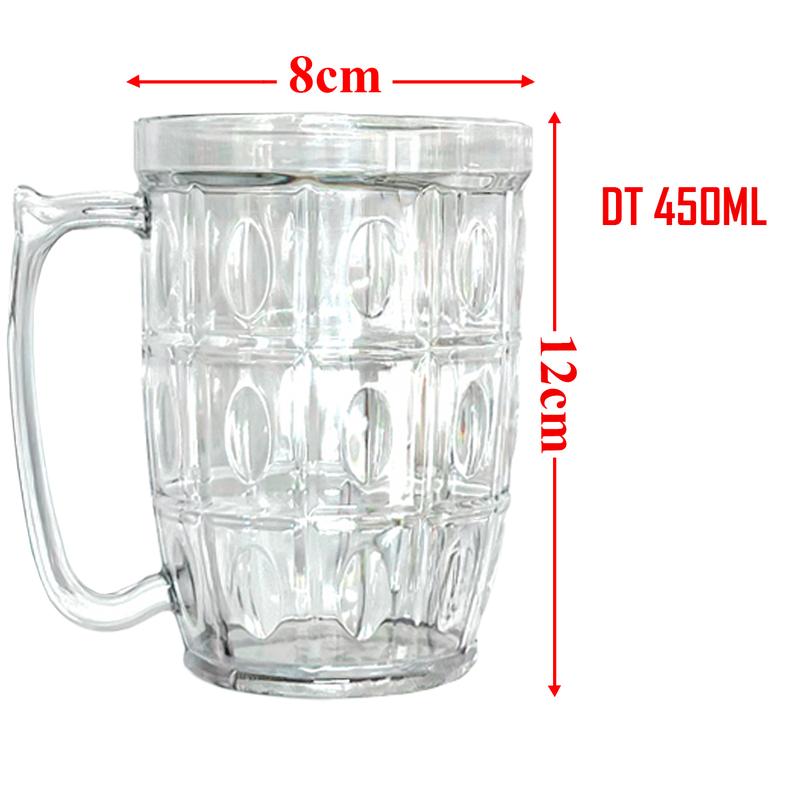 Bộ 6 ly nhựa mica cao cấp, trong suốt, có quai, dùng uống bia, nước ngọt tại gia đình, quán ăn tiện lợi, quán nhậu, đám tiệc - Như Ý Company 2