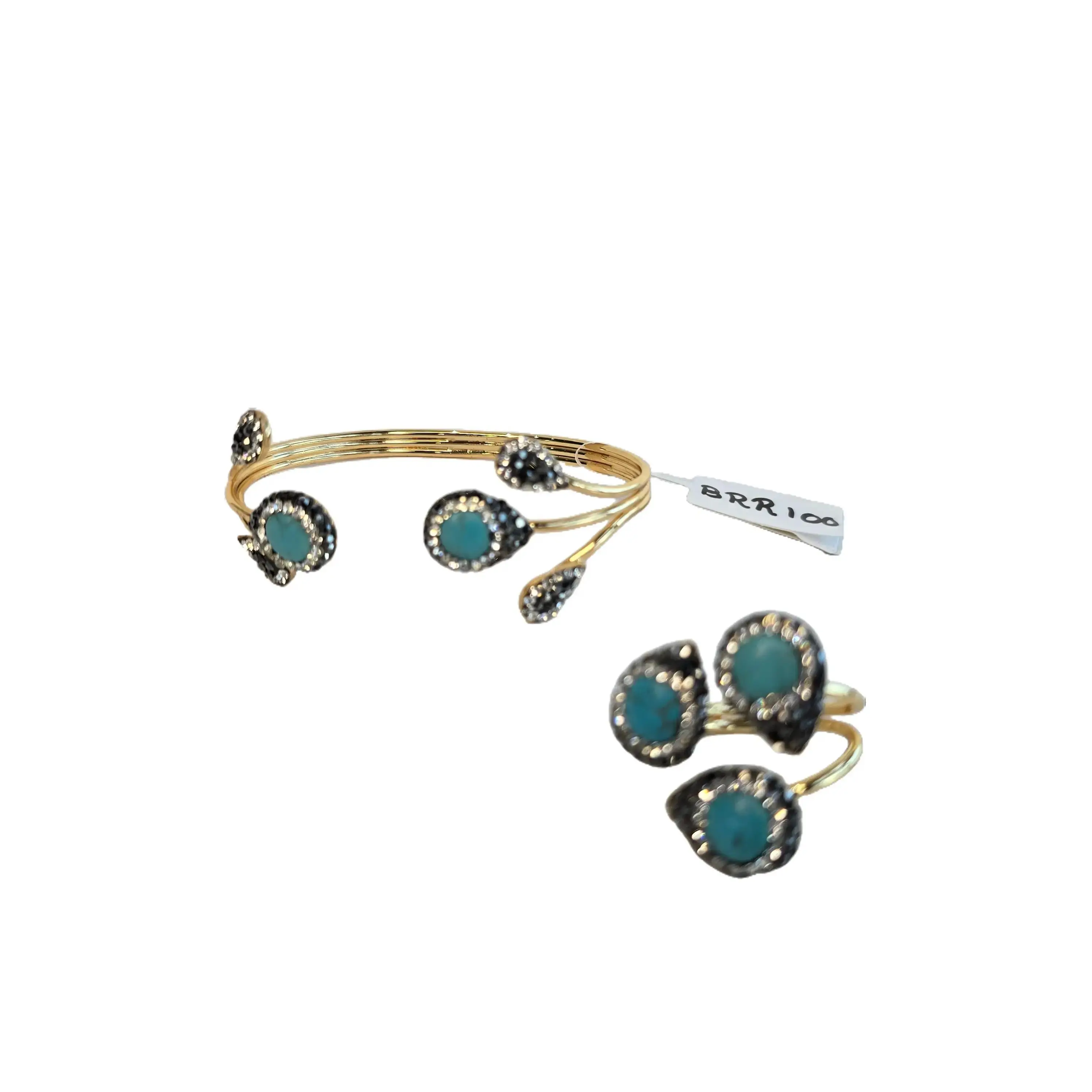 LTC Bracelet & Ring Set Amethyst ,Turquoise , Pearl  Rhinestone Bracelet ,Bangles Ring Set ,BRR 100 - BRR 104