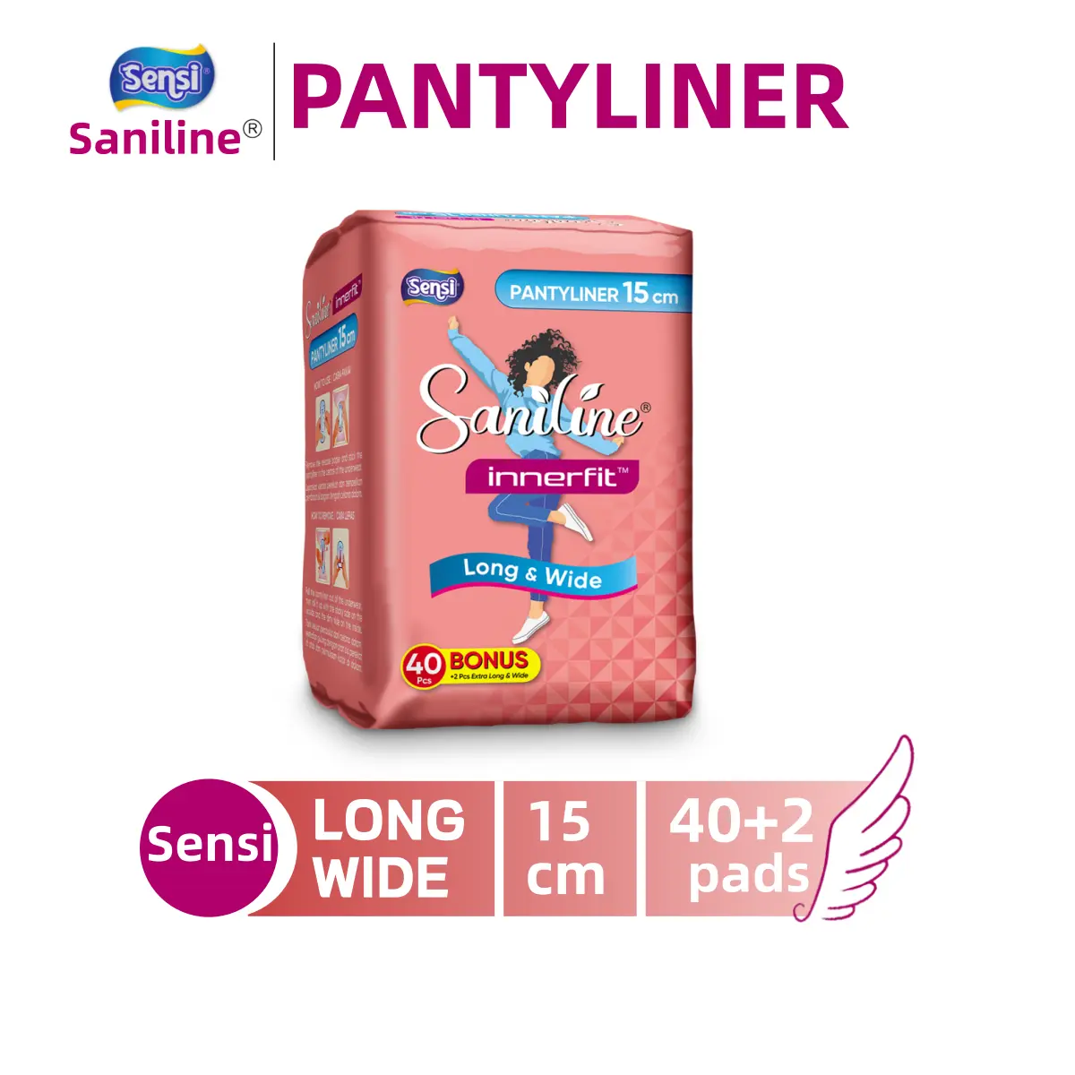Pantyliner Panjang Superr 15cm/40+2 pads - 1 pack