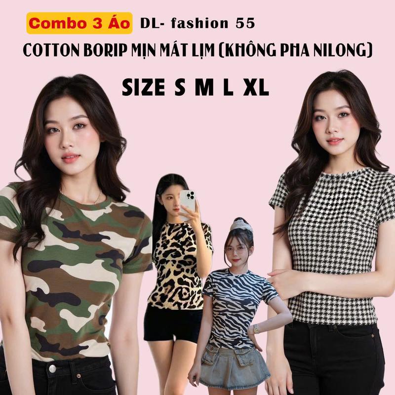  COMBO 3 Áo thun nữ chiết eo basic cổ tròn,áo phông nữ ôm body cộc tay ngắn vải cao cấp ,co giãn 4 chiều thoáng mát thấp hút mồ hôi baby tee có big size 
