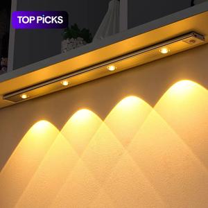 モーションセンサーライト、USB充電式LEDセンサーランプ、屋内照明、キッチンキャビネット、ベッドルーム、ワードローブ用のワイヤレスLEDライト