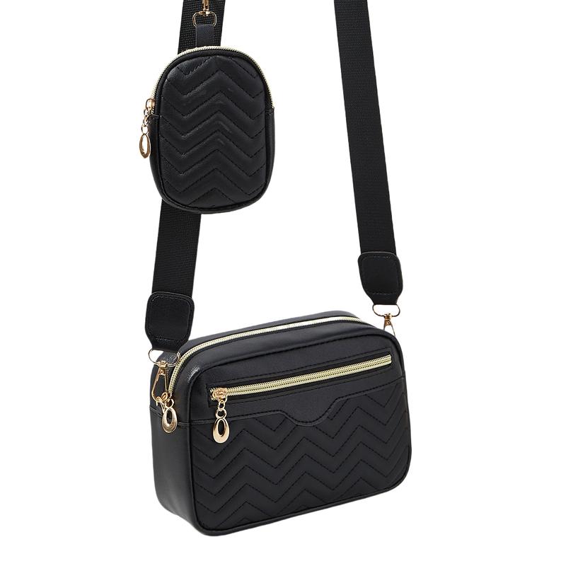 Product Introduction of [COD] Túi Đeo Vai Thư Thêu Gợn Sóng Đơn Giản, Túi Vuông Đựng Máy Ảnh, Thích Hợp Cho Mẹ Và Bé Bag Nữ 1