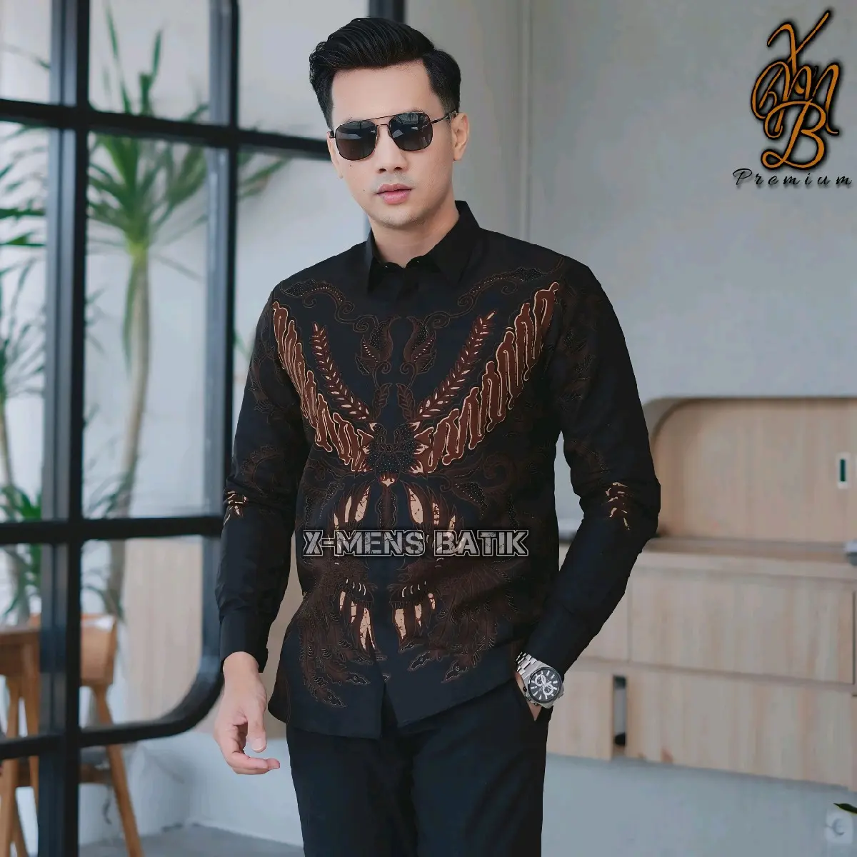 Kemeja batik slimfit pria premium lapis puring motif Wijaya