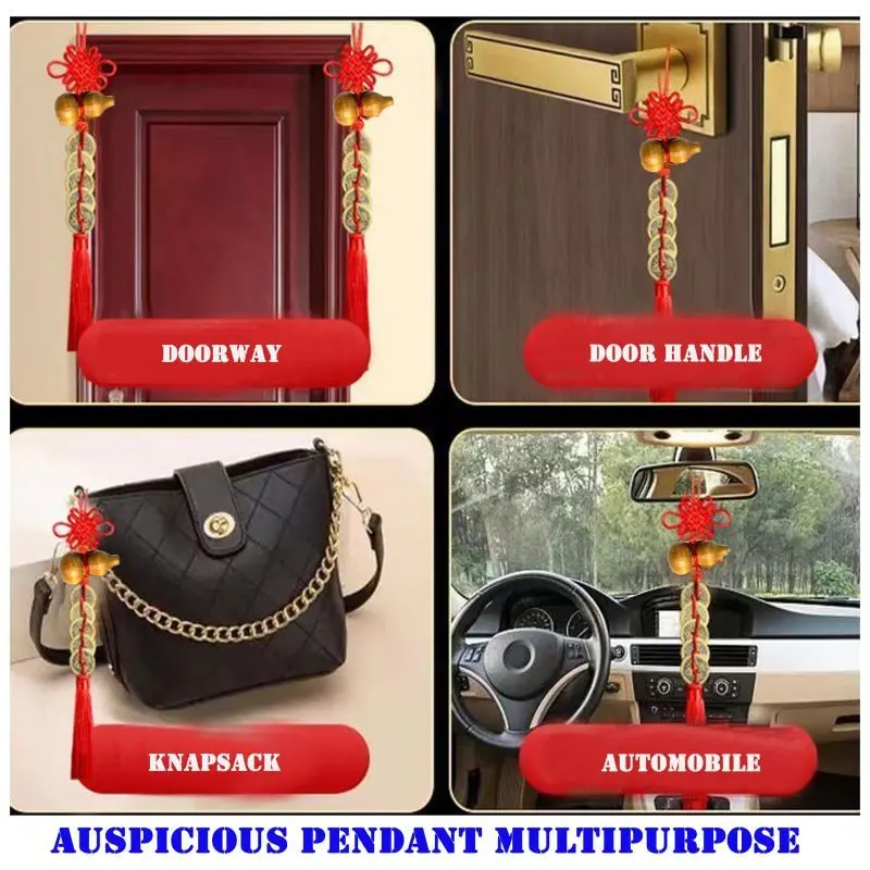 Feng Shui Good Luck Coin Gantungan Mobil Tasel Tassel Feng Shui Koin 4