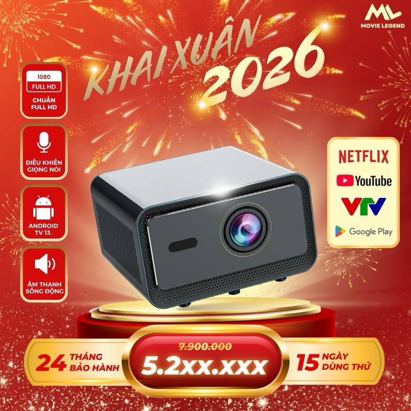 HCM1 Tết 2026 Máy Chiếu K9 CineLux - Premium phiên bản cao cấp - Hệ điều hành Android sử dụng cho nhà riêng mới Projector Bluetooth máy chiếu