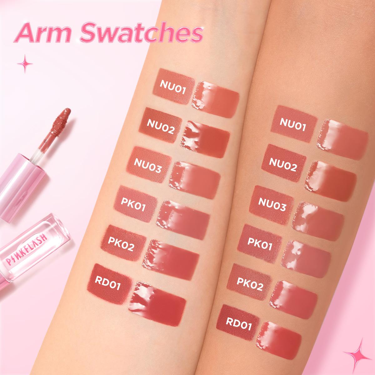 [Pinky]PINKFLASH Stay Fusion Matte & Glossy Lipstick Lasting Transferproof Waterproof Intense Coverage Lightweight Non-sticky 2 IN 1 LIPSTICK L31