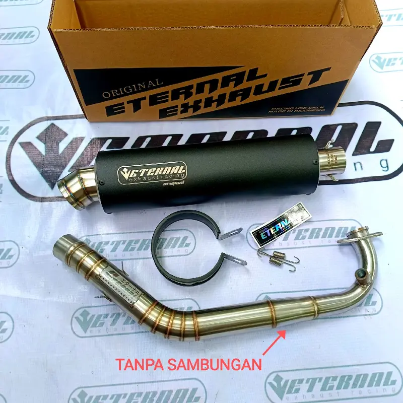 knalpot racing eternal exhaust full system untuk motor matic Vario 125/150 160 aerox new nmax new aerox old nmax old PCX adv eternal exhaust black coatting Motorcycle Tempat 0