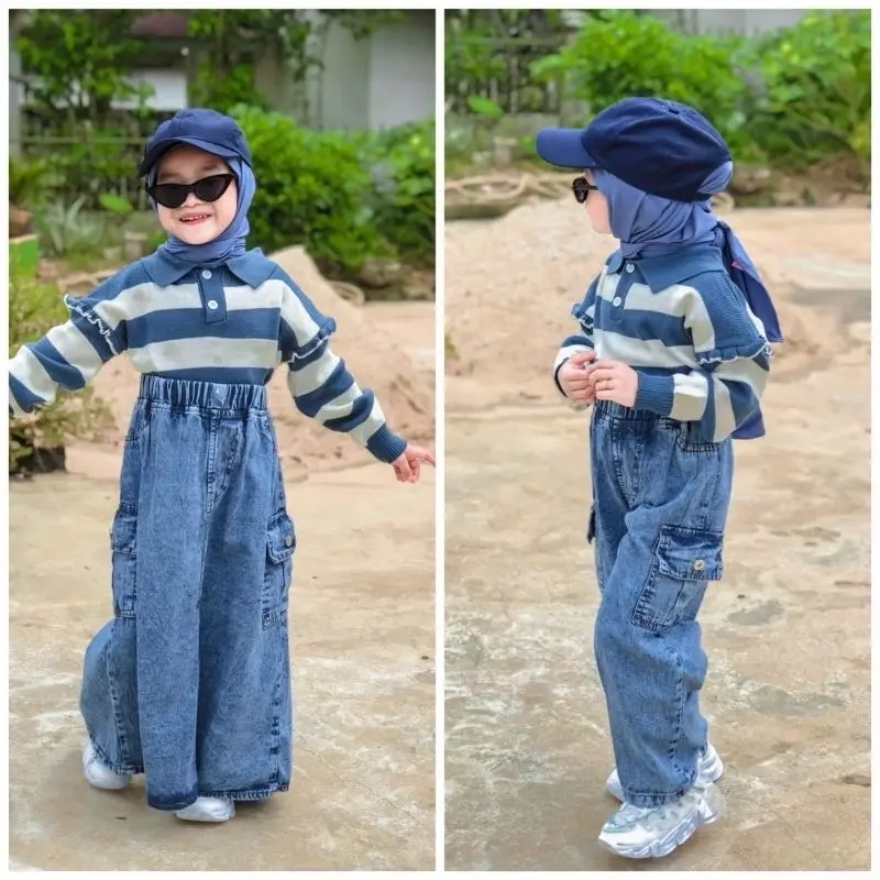 CELANA CARGO DAN ROK CARGO ANAK PEREMPUAN UMUR 2-12TAHUN