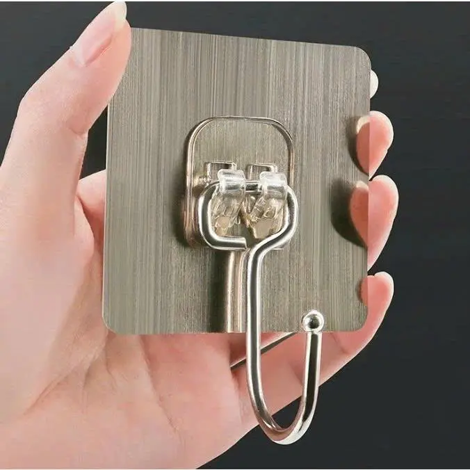 Combo 50 Móc Dán Tường Inox Mẫu Mới Dính Siêu Chắc Chịu Lực Tốt, Móc Treo Vật Dụng Trong Nhà