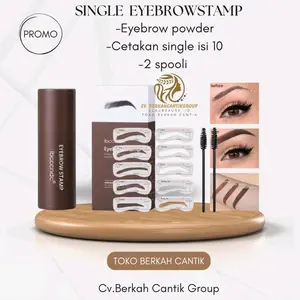 Refil Eyebrow Stamp (10 cetakan single+spooli didalam box+Powder)