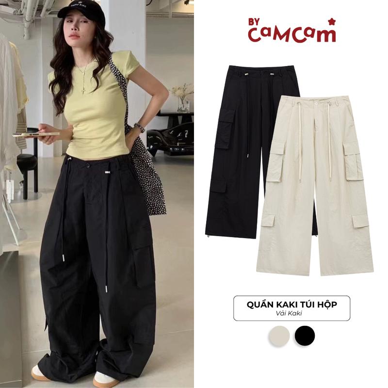 QUẦN DÙ TÚI HỘP Form Thụng Phối Dây Rút Nam Nữ Trẻ Trung Cargo Pants Phong Cách Streetwear Bycamcam
