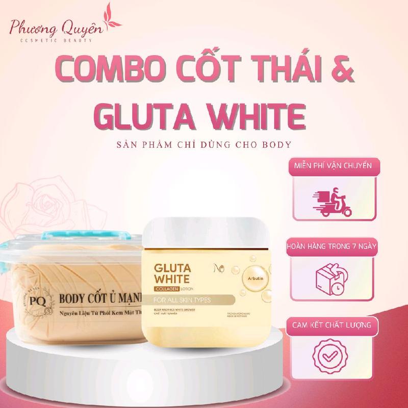  Combo kem Body  Cốt Thái Ủ Mạnh     1 Kem Body  Cốt Thái  500 gram +  1 Ủ Trắng Gluta 600 gram   Dưỡng Da Body 